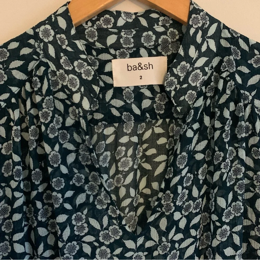 ba&sh Bonnie Bleupaon Blue Floral Midi Dress, Medium - Picture 5 of 16